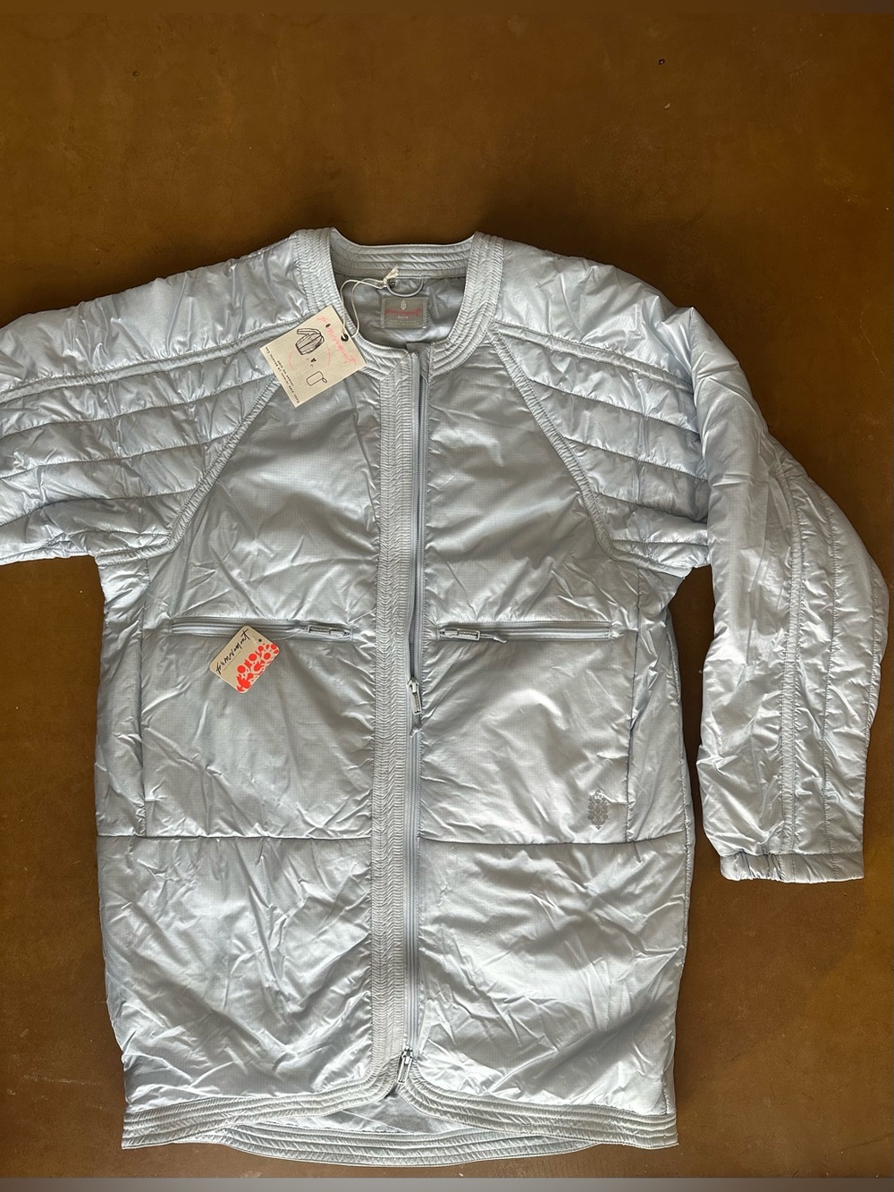 NWT FP Movement Light As A Feather Packable Tunic Liner Jacket - XS - Blue/Grey